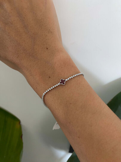 Yonca Bileklik Tekli Bileklik Bordo