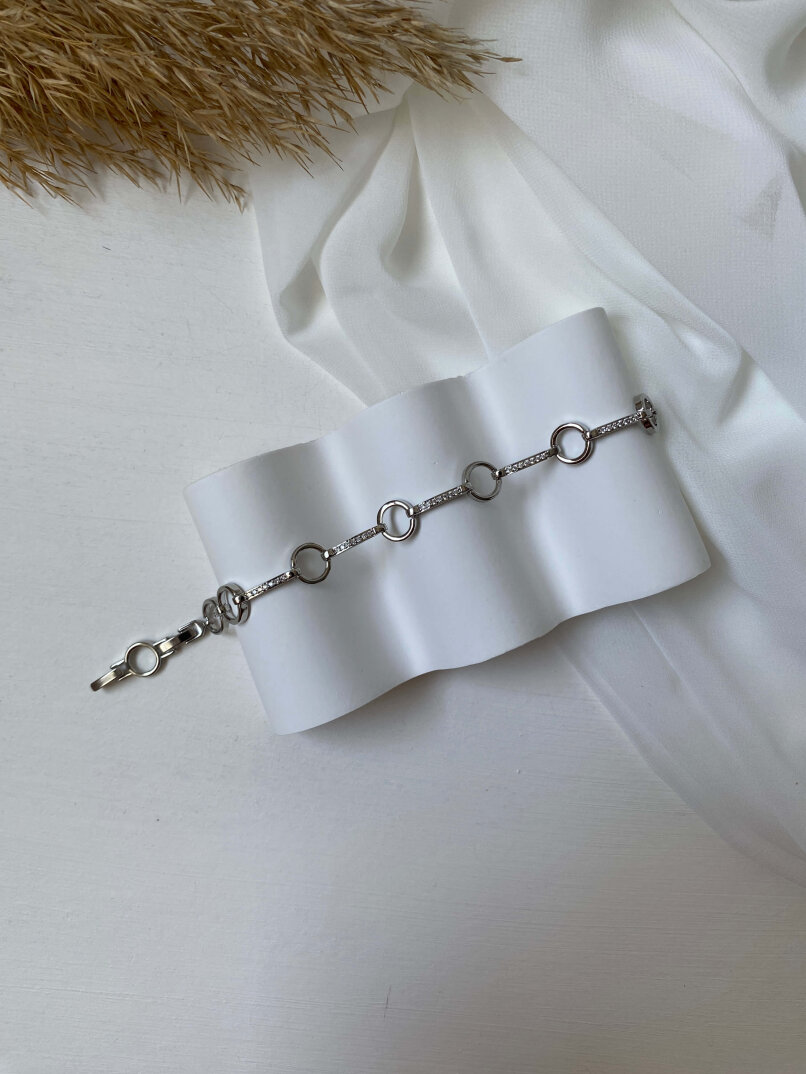 Yuvarlak Halkalı Taşlı Bileklik - 1