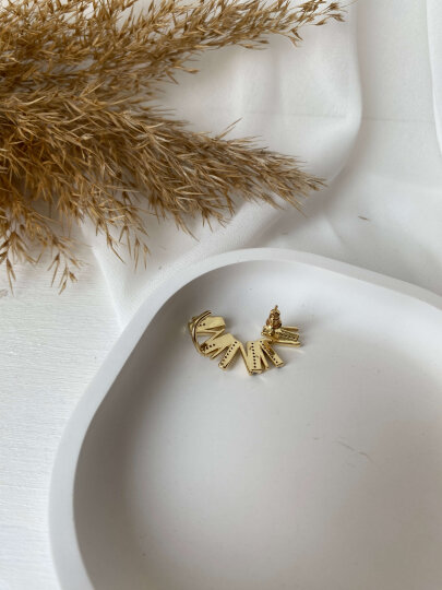 Zikzak Kıkırdak Detaylı Küpe - 3